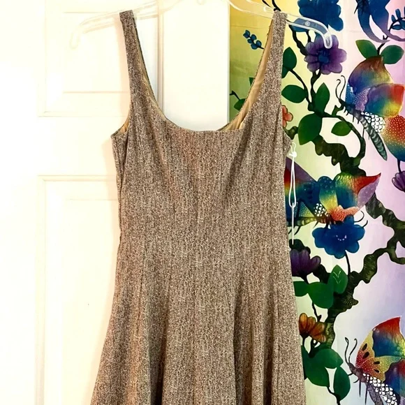 🌺🎉HP🎉🌺 NWT Staud Wells Midi Dress Mocha Herringbone - Picture 12 of 16